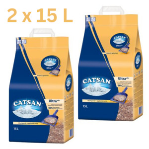 2x15 L CATSAN Ultra Klumpstreu Katzenstreu ohne Duftstoffe mit ultra-saugstarken