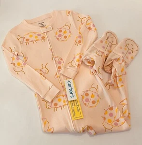 Carters Toddler Girl Footed Pajamas 4T Zip Sleep N Play Cute Pjs New - Picture 1 of 2