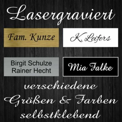LASERTEC24 Klingelschild - Namensschild - Türschild - kostenlose Gravur - Onlinedesigner
