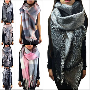 XXL DAMEN WINTER HERBST SCHAL DICK STRICKSCHAL KARO HALSTUCH SCARF  BLOGGER