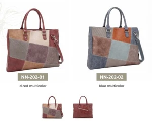 Noi Noi Hi Di Hi Handbag Beige Blue Brown Shoulder Bag NN-202 - Picture 1 of 3