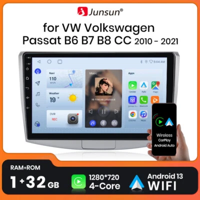 Android 13 Carplay Autoradio GPS Navi WiFi RDS Für VW Passat B6 B7 CC 2010-2015 - Bild 1 von 4