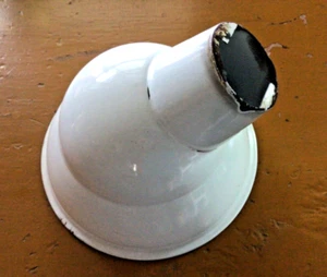 Vintage Gas Station / Barn White Enamel Porcelain Angled light shade, 8” - Picture 1 of 5