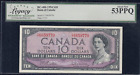 1954 Bank of Canada $10 Banknote - BC-40b - Legacy AU53PPQ - SN:T/T6659770