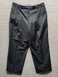 Pantaloni eleganti Canali For Bloomingdale's 100% lana uomo vestibilità rilassata antracite taglia 37 - Foto 1 di 11