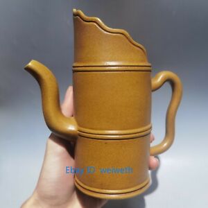Old China Yixing Zisha Clay Purple Sand Handmade Bamboo Teapot 500ml 37307