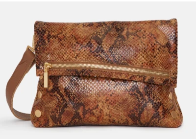 NWT Hammitt VIP Medium Centerpiece Snake/Brushed Gold Crossbody Clutch Bag Purse - Image 1 of 4