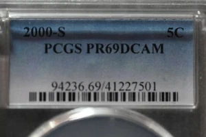 2000 -s 5C NICKEL Pcgs Pr69 Dcam - Picture 1 of 4