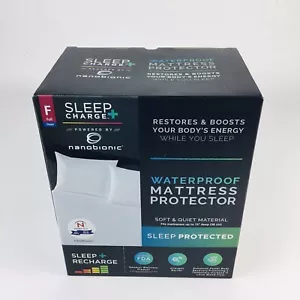 Sleep Charge + Waterproof Fitted White Mattress Protector (Full) - Picture 1 of 5