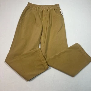 Free People Chino Baumwolle gerades Bein khakifarbene Damenjeans Größe 12 neu Neu ohne Etikett - Bild 1 von 11