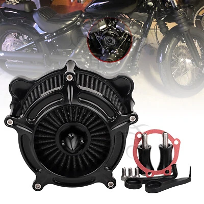 Black Spike Air Cleaner Intake Filter For Harley Dyna Night Train Fatboy Softail Foto 1 de 4
