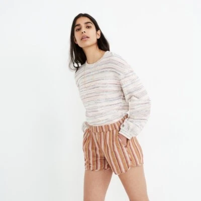 Madewell 亚麻棉拉短裤彩虹条纹 XS 码 — 第 1/4 张图片