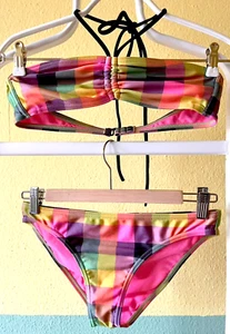 Roxy SET swimwear Bikini mit Bindegürtel,bunt geometrischem Print Gr.M - Bild 1 von 8