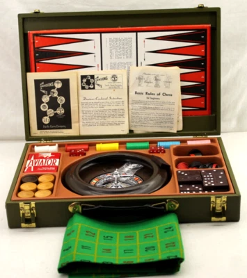 Estuche Adjunto De Colección Años 60 Años 70 11x16 Juegos De Juego De Mesa Travel Pea Foto 1 de 4