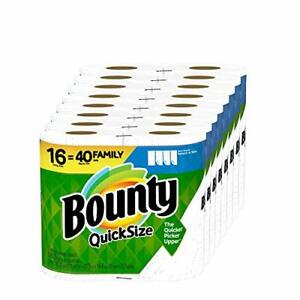 Bounty Quick-Size Paper Towels 16 Family Rolls = 40 Regular Rolls