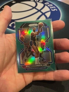 WILT CHAMBERLAIN 2021-22 PANINI PRIZM GREEN PRIZM PARALLEL NBA CARD - Picture 1 of 2