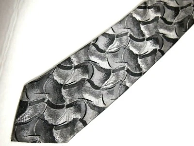 Corbata para hombre J. Garcia gris negra arte abstracto 59" Foto 1 de 4
