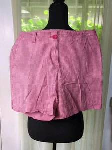 Talbots Stretch Pink & White Gingham Plaid Shorts Women's 10P - Picture 1 of 9