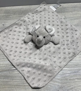 Elegante Baby Elefant Lovey Sicherheitsdecke grau Minky Punkte Satin Rücken Plüsch - Bild 1 von 5