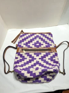 Patricia Nash Woven Casoli Convertible Backpack Papaya - Picture 1 of 11
