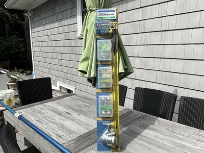 Shakespeare Spinning Rod And Reel Tackle Hooks Lures Complete Fishing Kit - Image 1 of 4