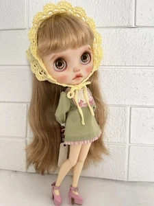 Custom Blythe Doll OOAK Gold Hair Replaced Eye Chips & Scalp Artist Made Used - Picture 1 of 24