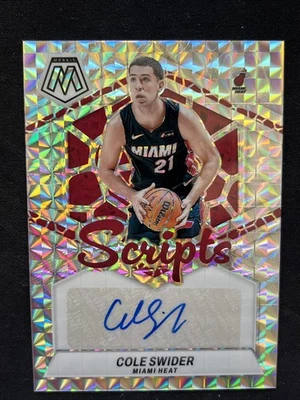 2023-24 Panini Mosaic Cole Swider Scripts Silver Prizm #MS-CSH Miami Heat AUTO - Image 1 of 4