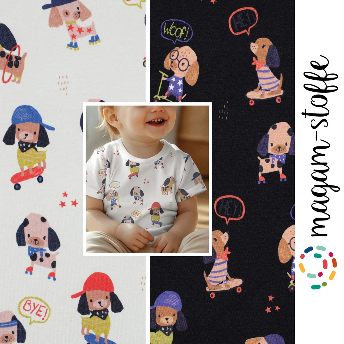 MAGAM-Stoffe Theodor Kinder Jersey, Oeko-Tex Zertifiziert, 95% Baumwolle, 5% Elasthan, 150 Cm Breit, Meterware