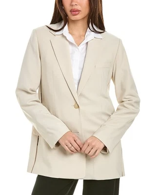 Helmut Lang Logo Tape Wool-Blend Blazer Women's Brown 2 - Image 1 of 3