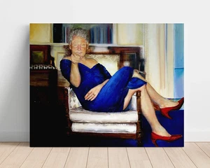 History Print ungerahmt - Bill Clinton Blue Dress Painting - Bild 1 von 3