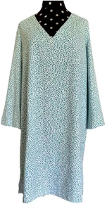 PERSIFOR- Blue 3/4 Sleeve-Tassel Tie V Neck Stretch Knit Dress-XL-USA - Picture 1 of 10