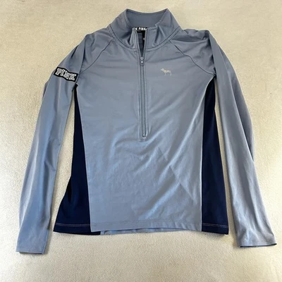 Pullover Victoria's Secret ROSA Talla Mediana Manga Larga 1/2 Cremallera Azul Claro/Azul Marino Foto 1 de 4