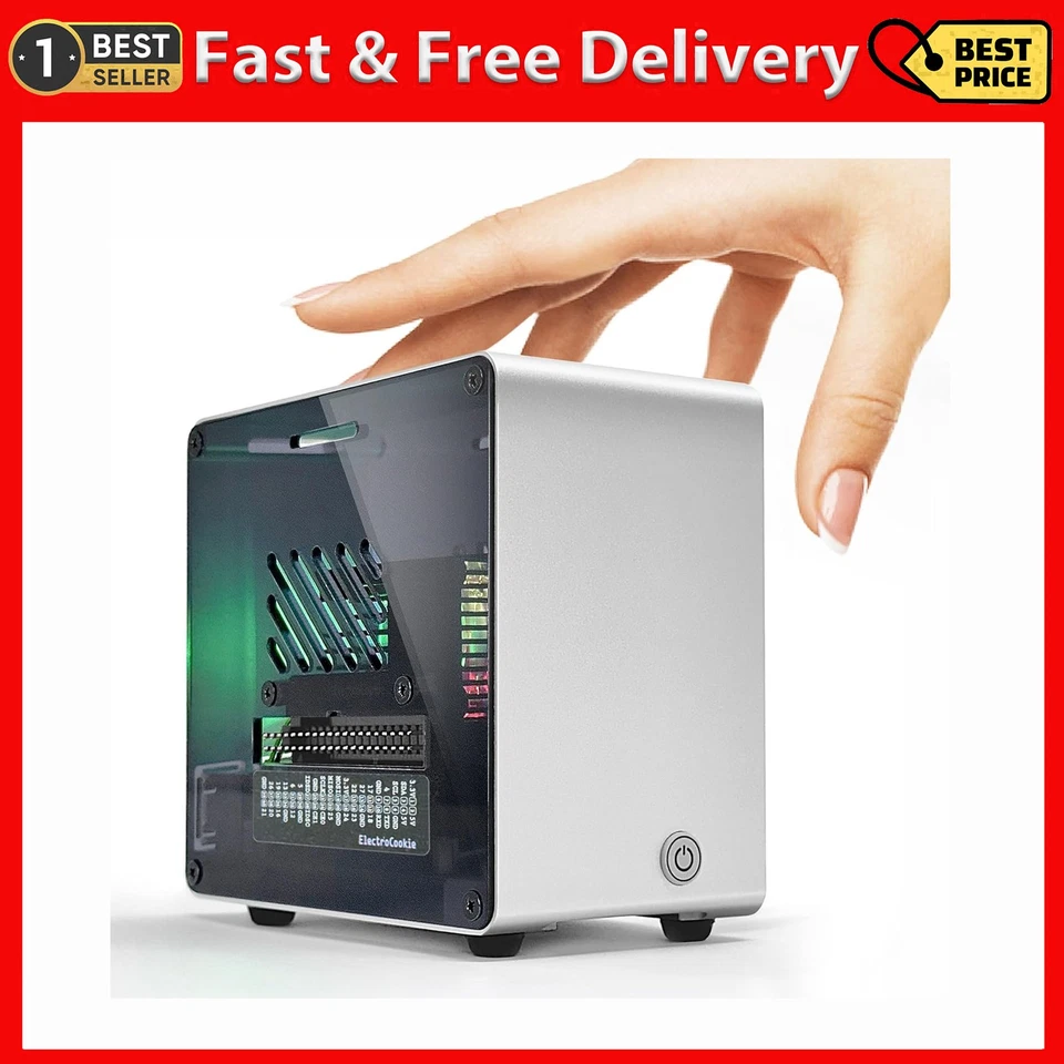 Electrocookie Raspberry Pi 5 Case, Aluminum Mini Tower Case with Cooling Fan - Image 1 of 4