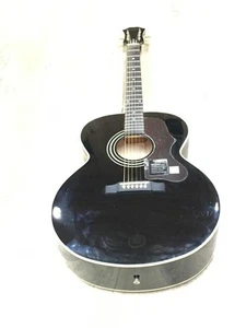 Epiphone EJ200 Jumbo Chitarra Acustica Nera con Custodia Rigida, Ottime Condizioni - Foto 1 di 10