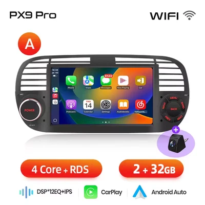 Autoradio carplay android auto WIRELESS con camera FIAT 500 2007-2015 ITALIA - Immagine 1 di 4