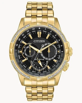 Citizen BU2082-56E Calendrier Eco-Drive World Time Diamond Men's Watch $720 - Image 1 of 4