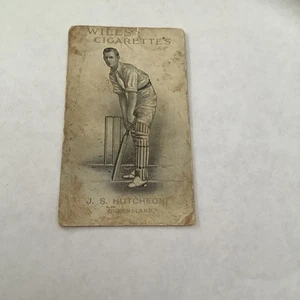 Wills Prominent 1911 jugadores de cricket australianos e ingleses V/R J S Hutcheon Q/land M - Imagen 1 de 2