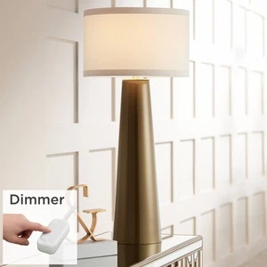 Karen Modern Table Lamp 36" Tall Dark Gold Glass with Dimmer Bedroom Living Room - Picture 1 of 6