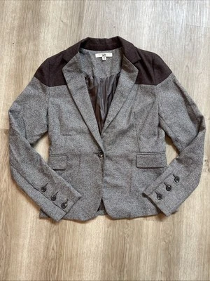 Ya Los Angeles Women’s Wool-like Blazer Size M Brown Houndstooth With Accents - Image 1 of 4
