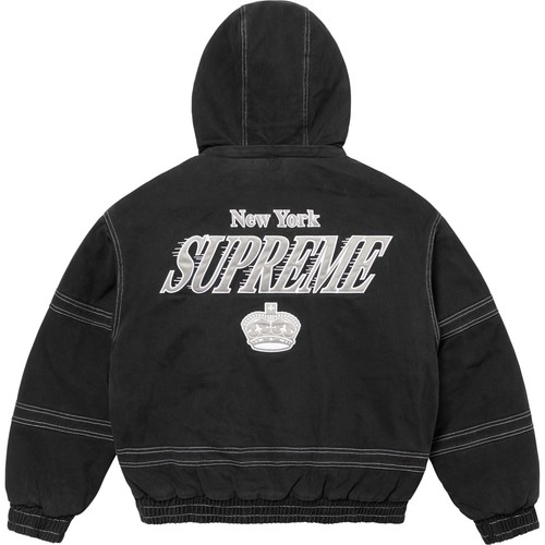 Giacca da stadio Supreme Mitchell & Ness in twill nera (taglia media grande)