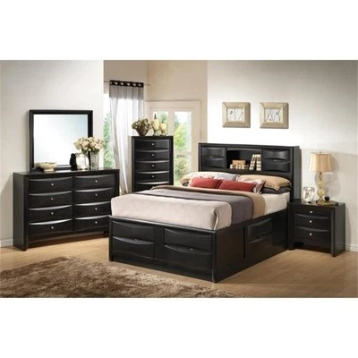 Coaster Briana 5-Piece Wood California King Storage Bedroom Set in Black - Image 1 of 4