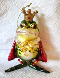 Decorazione natalizia principe rana in vetro soffiato a mano vintage - Foto 1 di 6