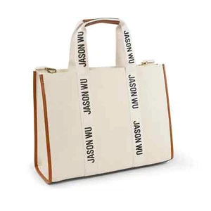 JASON WU Large Tote Bag Cream Canvas Logo New - Picture 1 of 3