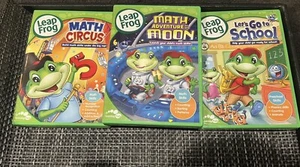 3 DVD Leap Frog Learn To Read-/Math Circus/ Math Moon Adventure/ School ABC’s - Picture 1 of 8