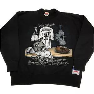 VTG Nutmeg Mills LA Raiders NFL Sweatshirt Medium 1990s Made USA Vegas Oakland - Picture 1 of 8