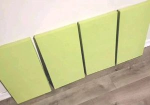 4 Sound Absorbing Acoustic Wall Panels in Lime Green - SET of 4 - Picture 1 of 4