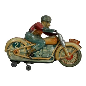 Vintage 1950's Technofix GE 258 Racing Motorcycle Tin Litho Toy #2 Germany - Picture 1 of 16
