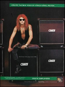 Warrant Erik Turner 1992 Crate guitar amp advertisement 8x11 amplifier ad print - Picture 1 of 3