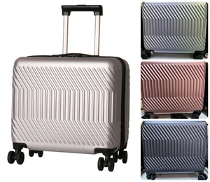 Unisex Ribbed Travel Trolley Hand Luggage Weekend Cabin Size 4 Wheel Bag HDA2187 - Picture 1 of 11