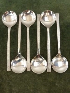 6 Vintage Viners Suppenlöffel Viners Studio Gerald Benney Edelstahl #3 - Bild 1 von 1